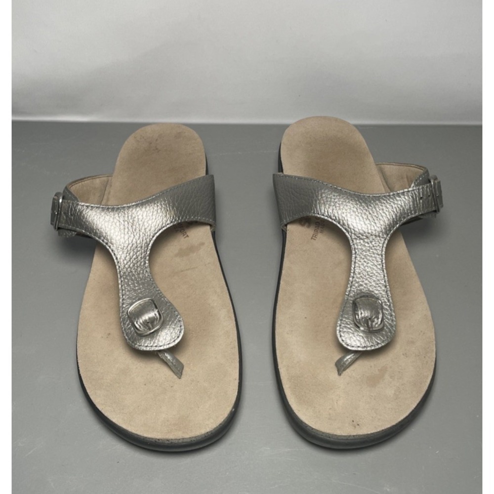 SAS Sanibel Silver Comfort Thong Sandals Size 11 - Picture 3 of 7